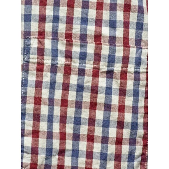 J.Crew Mens Button-Down Red & Blue Gingham Shirt Long Sleeve Cotton Slim Fit Cas - Picture 4 of 12